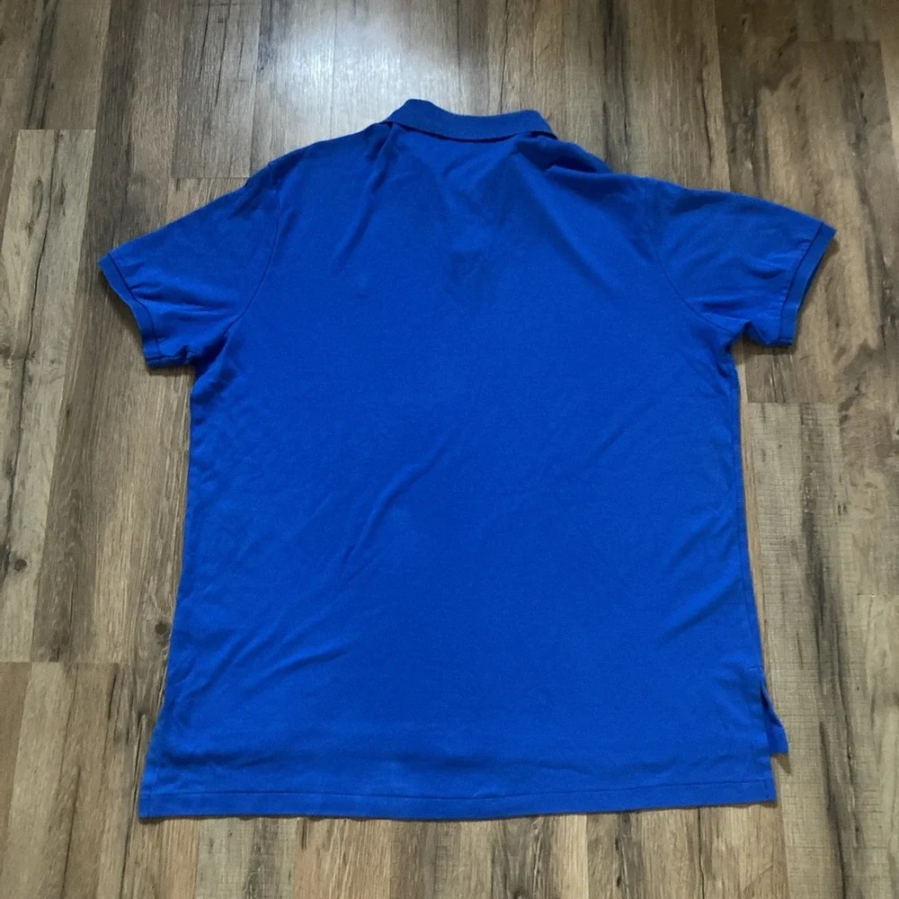 Men's Polo Ralph Lauren Polo Shirt Blue Size XXL Yellow Pony 100% Cotton Preppy